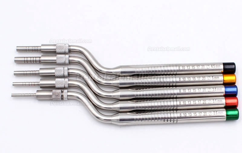 5 Pcs/Set Dental Implant Osteotome Instrument Mandibular Sinus Elevator Tool Concave Tips sinus Lifting Device Implant Bone Extruder